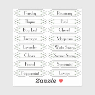 Traditionele Franse Garden-kruidlabels Editable Sticker