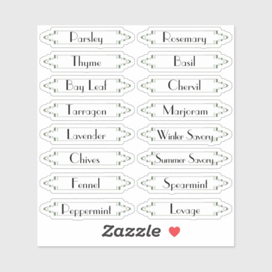 Traditionele Franse Garden-kruidlabels Editable Sticker (Vel)
