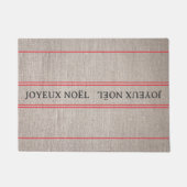 Traditionele Franse Joyeux Noël rode streep Deurmat (Voorkant)