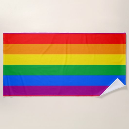Traditionele Gay Pride Flag Strandlaken (Voorkant)