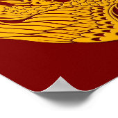 Traditionele gele Phoenix Cirkel op rood Poster (Hoek)