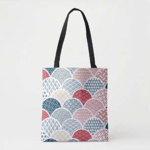 traditionele geometrische kimono patroon sketc draagtas