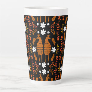 Traditionele Germaanse volks kunst vogel Latte Mok