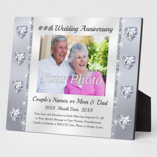 Traditionele Gift voor 60th Wedding Jubileum? Fotoplaat (Zijkant)