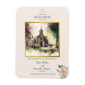 Traditionele goudbloem van de Kerk sparen de Datum Magneet