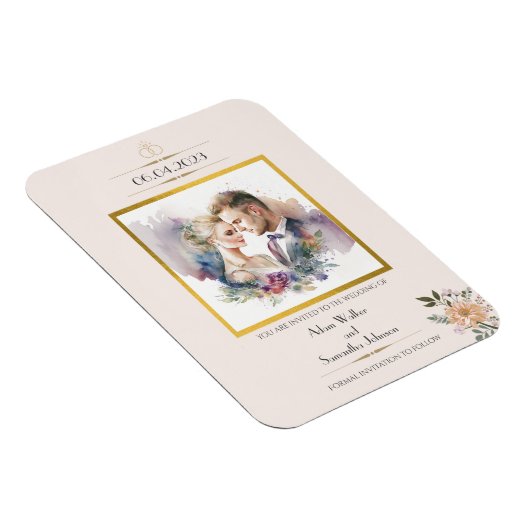 Traditionele gouden bloem sparen de Datum Magneet (Rechterzijde)