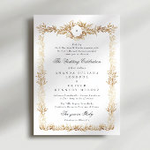 Traditionele gouden botanische lijst monogram brui kaart