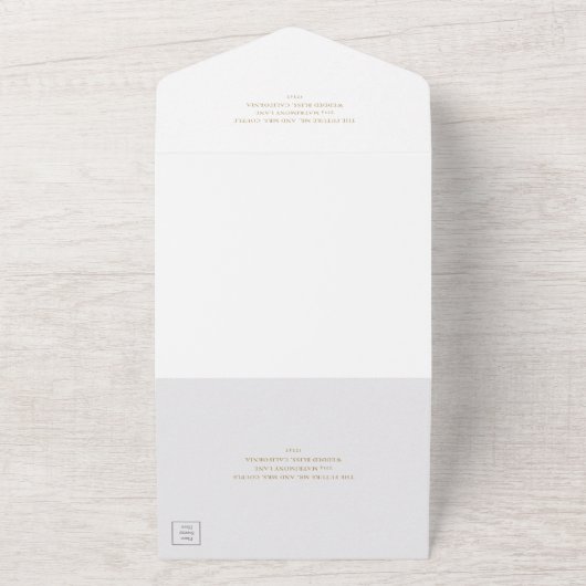 Traditionele gouden elegante bruiloft all in one uitnodiging (Buitenkant)