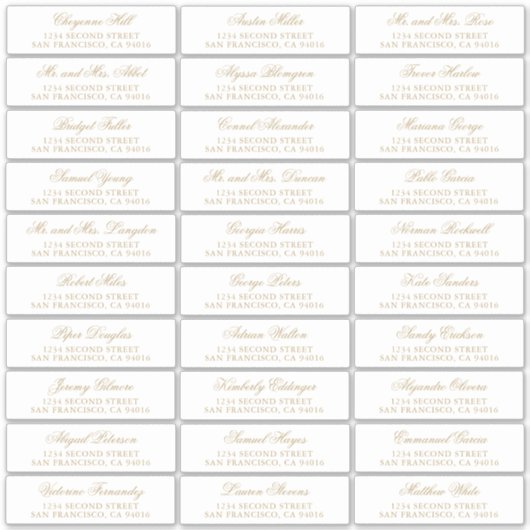 Traditionele Gouden Formele Elegante Huwelijk Sticker (Voorkant)