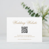 Traditionele gouden formele QR-code Elegante bruil Informatiekaartje (Staand voorkant)