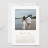 Traditionele gouden foto tijdloze bruiloft save the date (Achterkant)