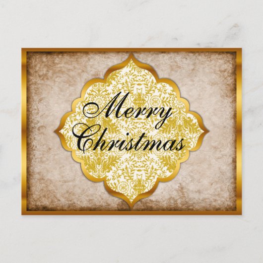 Traditionele gouden kerst feestdagenkaart (Voorkant)