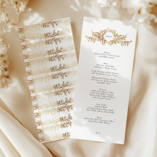 traditionele gouden krans monogram bruiloft menu
