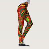 Traditionele gouden rode groene afrikaanse kleuren leggings (Rechts)