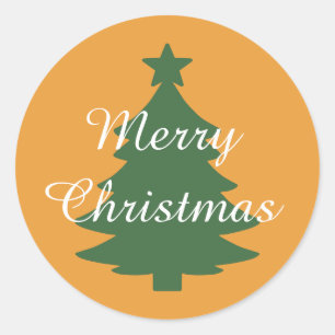 Traditionele Gouden Sinaasappel Vrolijke Kerstmis Ronde Sticker