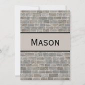 Traditionele grijze baksteen uitnodiging (Achterkant)