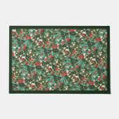 Traditionele Groene Botanische Vakantie Kerstmis Deurmat (Voorkant)