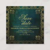 Traditionele groene & gouden opslagkaart voor datu informatiekaartje (Voorkant)