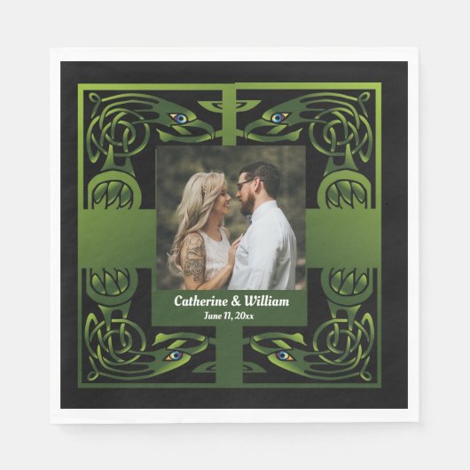 Traditionele groene Iers Keltisch Servet (Voorkant)