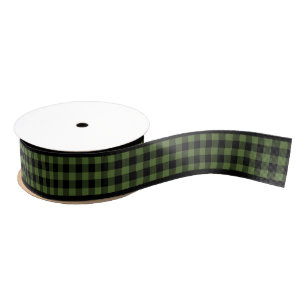 Traditionele groene zwarte buffelbus grosgrain lint