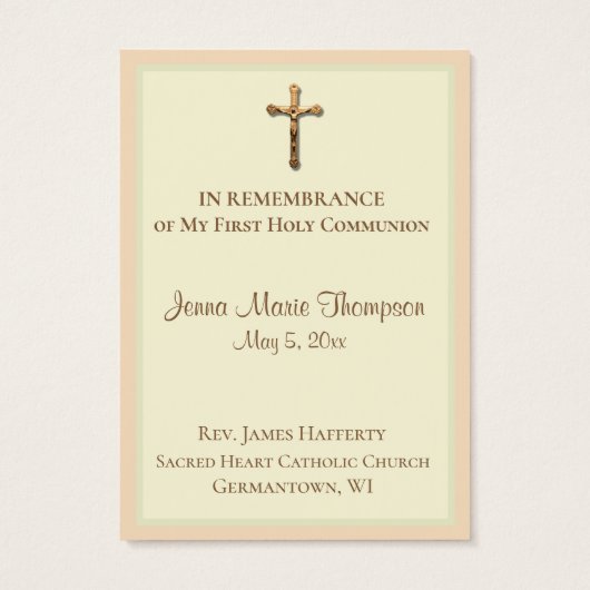 Traditionele Heilige Kaart Kelk Eerste Heilige Com (Achterkant)