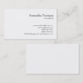 Traditionele heldere zwarte witminimalist visitekaartje (Voorkant / Achterkant)