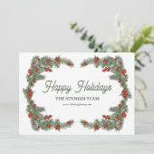 Traditionele Holly Christmas Kaart (Staand voorkant)