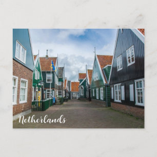 Traditionele houten huizen in het dorp Marken Briefkaart