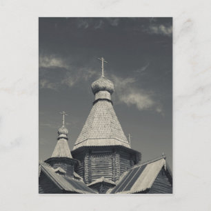 Traditionele houten Russisch-orthodoxe kerk Briefkaart