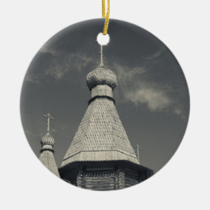 Traditionele houten Russisch-orthodoxe kerk Keramisch Ornament