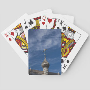 Traditionele houten Russisch-orthodoxe kerk Pokerkaarten