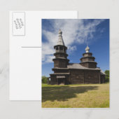 Traditionele houten Russische orthodoxe kerk Briefkaart (Voorkant / Achterkant)