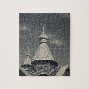 Traditionele houten Russische orthodoxe kerk Legpuzzel
