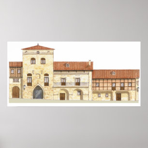 Traditionele huizen. Santillana del Mar Poster