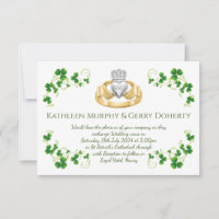 Traditionele Ierse Claddagh Ring en Shamrocks