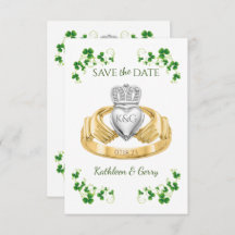 Traditionele Ierse Claddagh Ring en Shamrocks