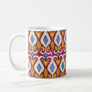 Traditionele ikatstof naadloos patroon koffiemok
