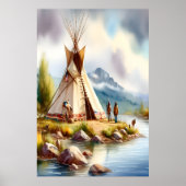 Traditionele Indiaanse cultuur met onze Tepee Poster (Voorkant)