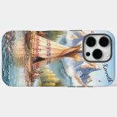 Traditionele Indiaanse tipi Natuur scène Digi Case-Mate iPhone Case (Achterkant (horizontaal))