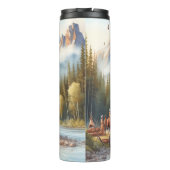 Traditionele Indiaanse tipi Natuur scène Digi Thermosbeker (Achterkant)