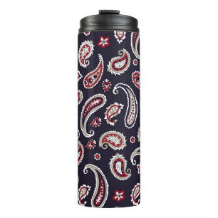 Traditionele Indiase paisley, marine patroon. Thermosbeker