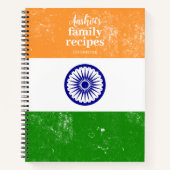 Traditionele Indiase vlag Recipe Cookbook Notitieboek (Voorkant)