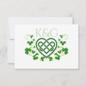 Traditionele Irish Celtic Love Knot en Shamrocks Kaart (Achterkant)