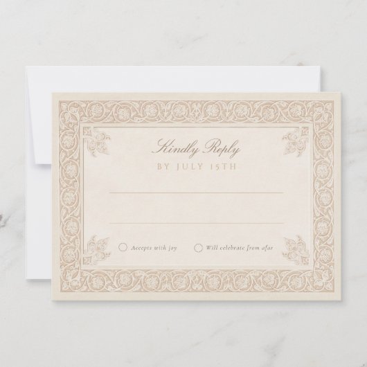 Traditionele Islamitische Kalligrafie Bruiloft RSV Kaart (Voorkant)