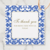 Traditionele Italiaans blauw bruiloft gunst Labels (Achterkant)