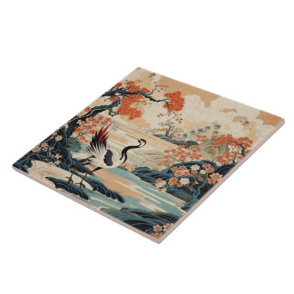 Traditionele Japan Kutani sierkunst 15 Tegeltje