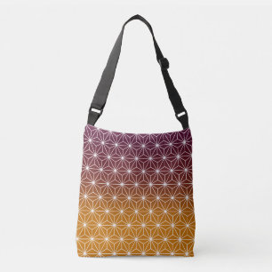 Traditionele Japanse Asanoha-printer Bourgogne & G Crossbody Tas