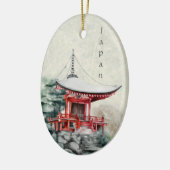 Traditionele Japanse boeddhistische tempel met Ker Keramisch Ornament (Links)