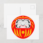 Traditionele japanse daruma-pop briefkaart (Voorkant / Achterkant)