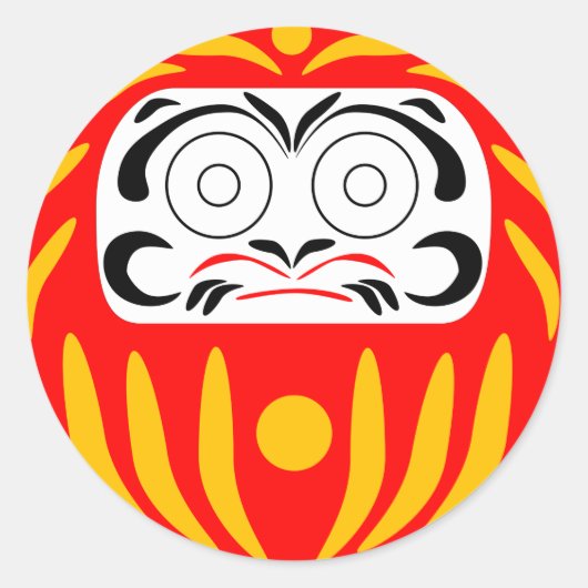 Traditionele japanse daruma-pop ronde sticker (Voorkant)